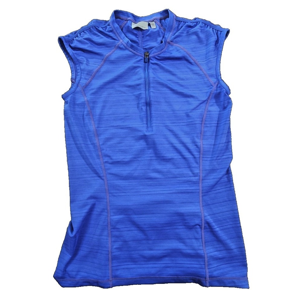 Athleta Blue Space‎ Dye Quarter Zip Cycling Jersey Sleeveless Top Small